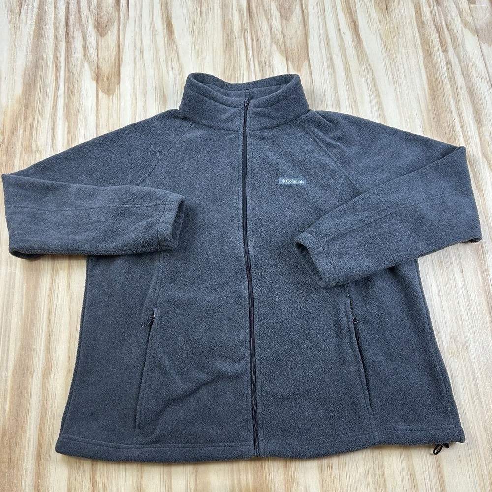 Columbia Women's 2X Gray Full Zip Fleece Jacket Plus Size Hiking Outdoor Trail